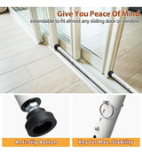 Barra de Seguridad Ajustable para Puertas Corredizas 17–50 Pulgadas – Blanca