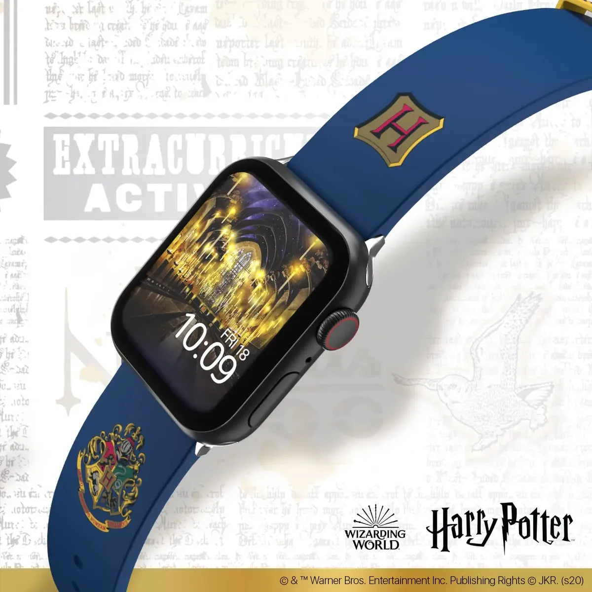 Harry Potter Edición Hogwarts - Correa de Silicona para Apple Watch y Smartwatch Android con un Pin de 22mm