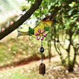 Colgante Jardín Colibrí Vidrio Y Cobre