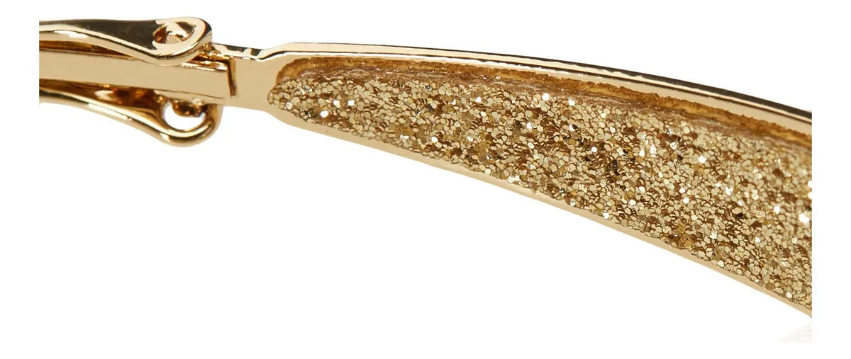 Pendientes de aro grandes ovalados con purpurina Guess