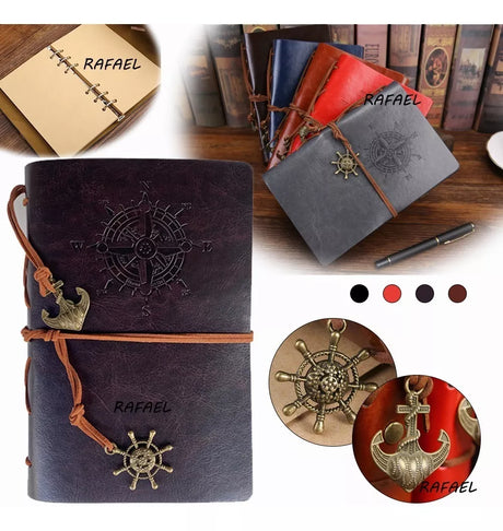 Cuaderno Con Funda Tipo Cuero Mediano Retro