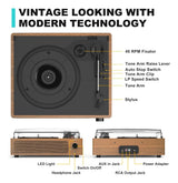 Tornamesa WOCKODER R608 3 Velocidades Bluetooth Vintage café 120V