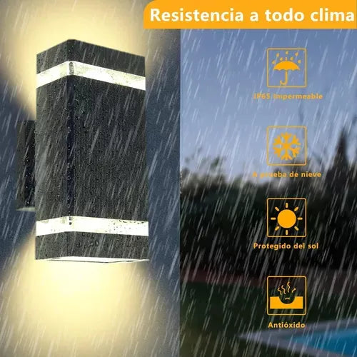 Aplique De Pared Luz Calida Decoracion Hogar Exterior Negro