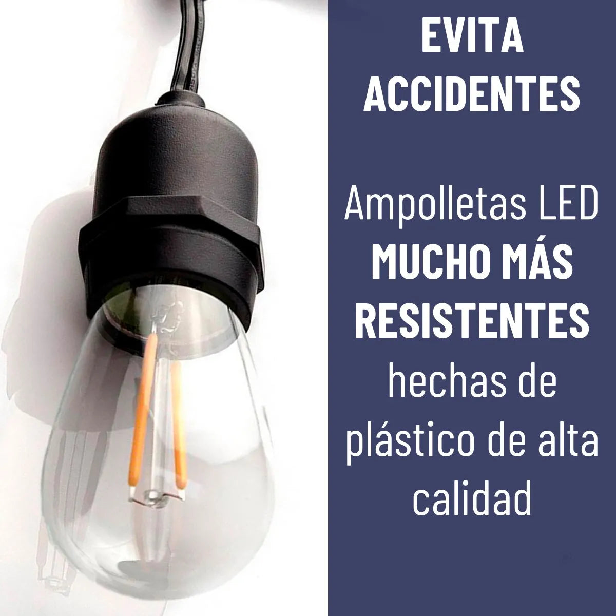 Guirnalda Luces Led 10 Metros Unible Exterior +10 Ampolletas Maxwell Guijarset01 Cálido