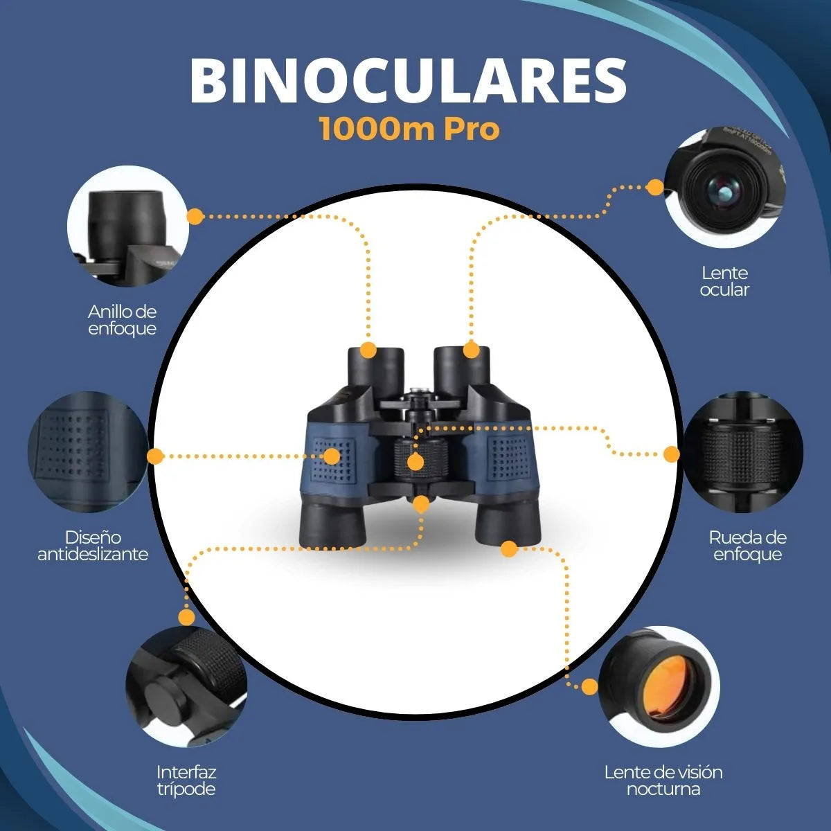 Binoculares Profesionales 60x60 Caza Binocular 1000m Pro Color Azul