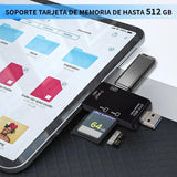 Adaptador 6 En 1 Lector Tarjetas Sd Y Micro Sd, 3.0 Usb