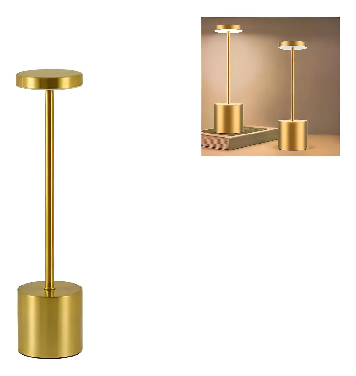Lámpara De Mesa Recargable / lámpara Inalámbrica Color Oro