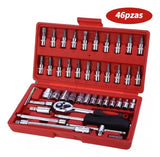 Set Caja Juego Herramienta Dados 46 Piezas Acero Carbono 1/4