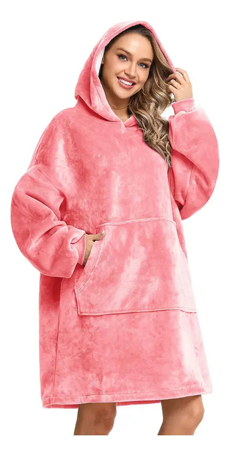 Maxi Polerón Manta Sherpa con Capucha | Chiporro Polar | Talla Única |