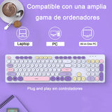 Teclado Silencioso Inalámbrico Retro 103 Keys 2.4g