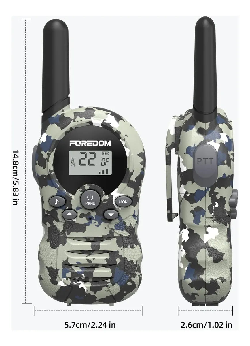 Pack 2 Walkie Talkies Foredom Para Niños Alcance Largo