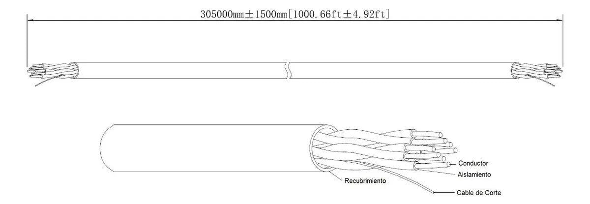 Dahua Bobina De Cable Utp Blanco 100% Cobre Cat 5e 305 Mts