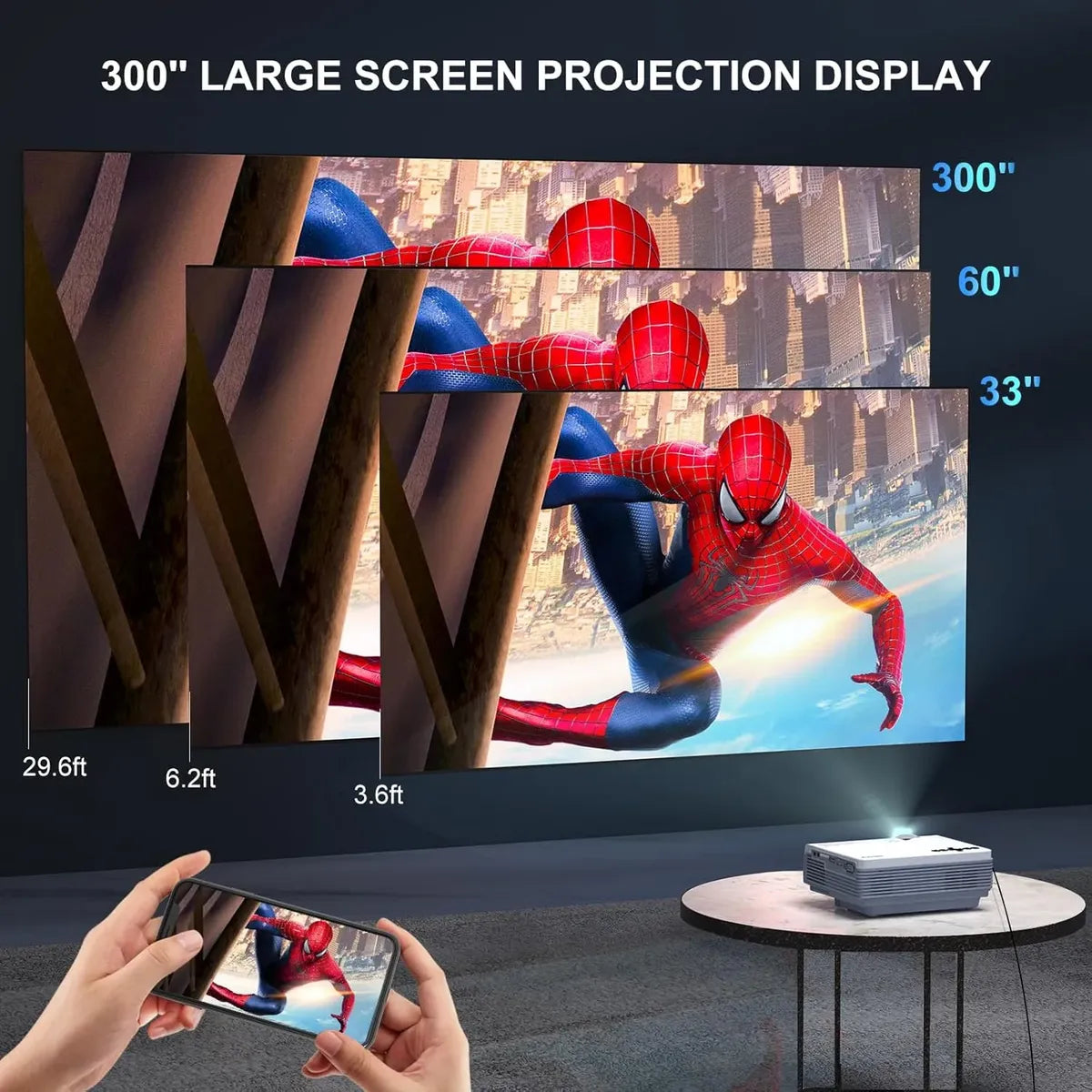 MINI Proyector Fudoni De 14000l, 1080p, Wifi, Con Android
