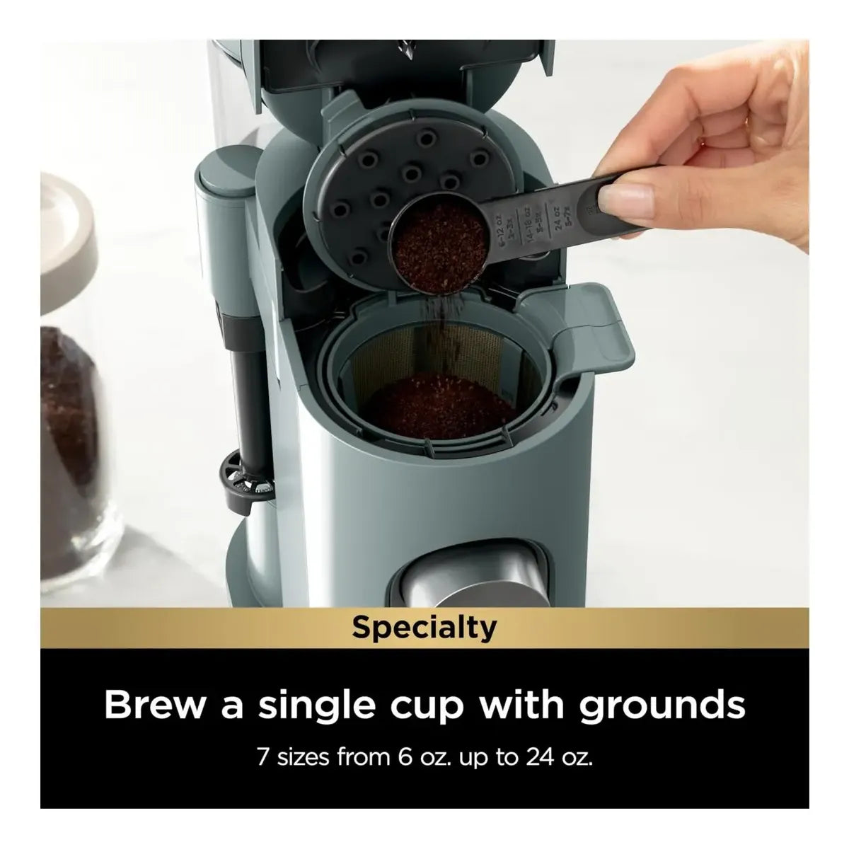 Cafetera Monodosis Ninja Pods & Grounds | Compatible con Cápsulas y Café Molido | Color Navy | 120V