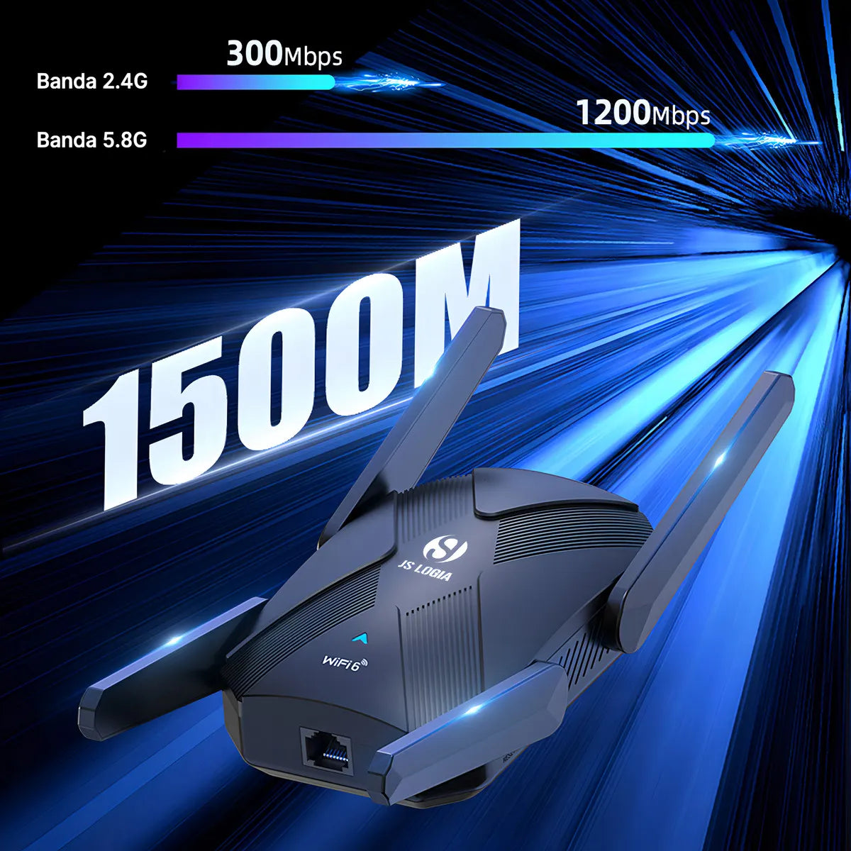 Repetidor Js Ax1500 Wifi 6 Dual Band 2.4g/5.8g 1500mbps