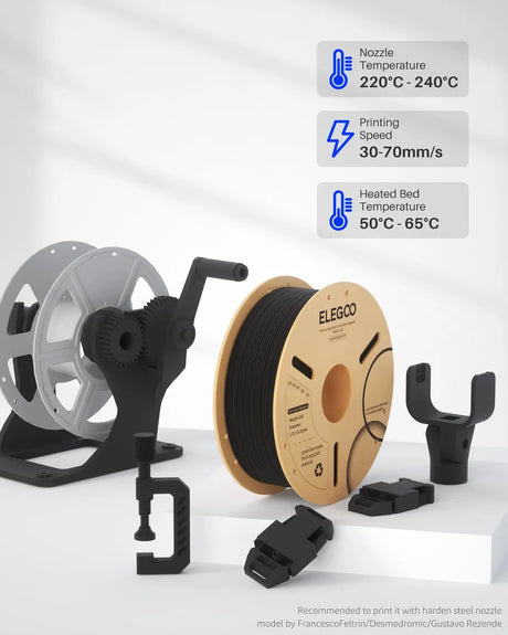 Filamento para impresora 3D Elegoo PLA mate de 1,75 mm, 8 colores, 2 kg