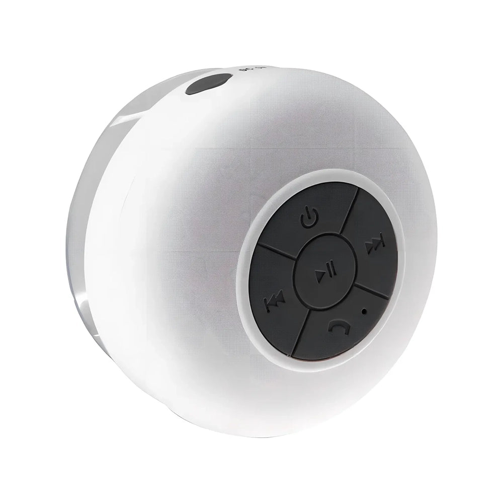Parlante Bluetooth Portátil para Ducha Recargable Resistente al Agua Blanco