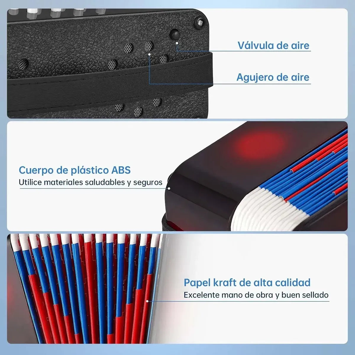 Julymoda Mini Acordeón de 17 Teclas y 8 Botones de Bajo – Modelo SFQ – Negro – Open Box