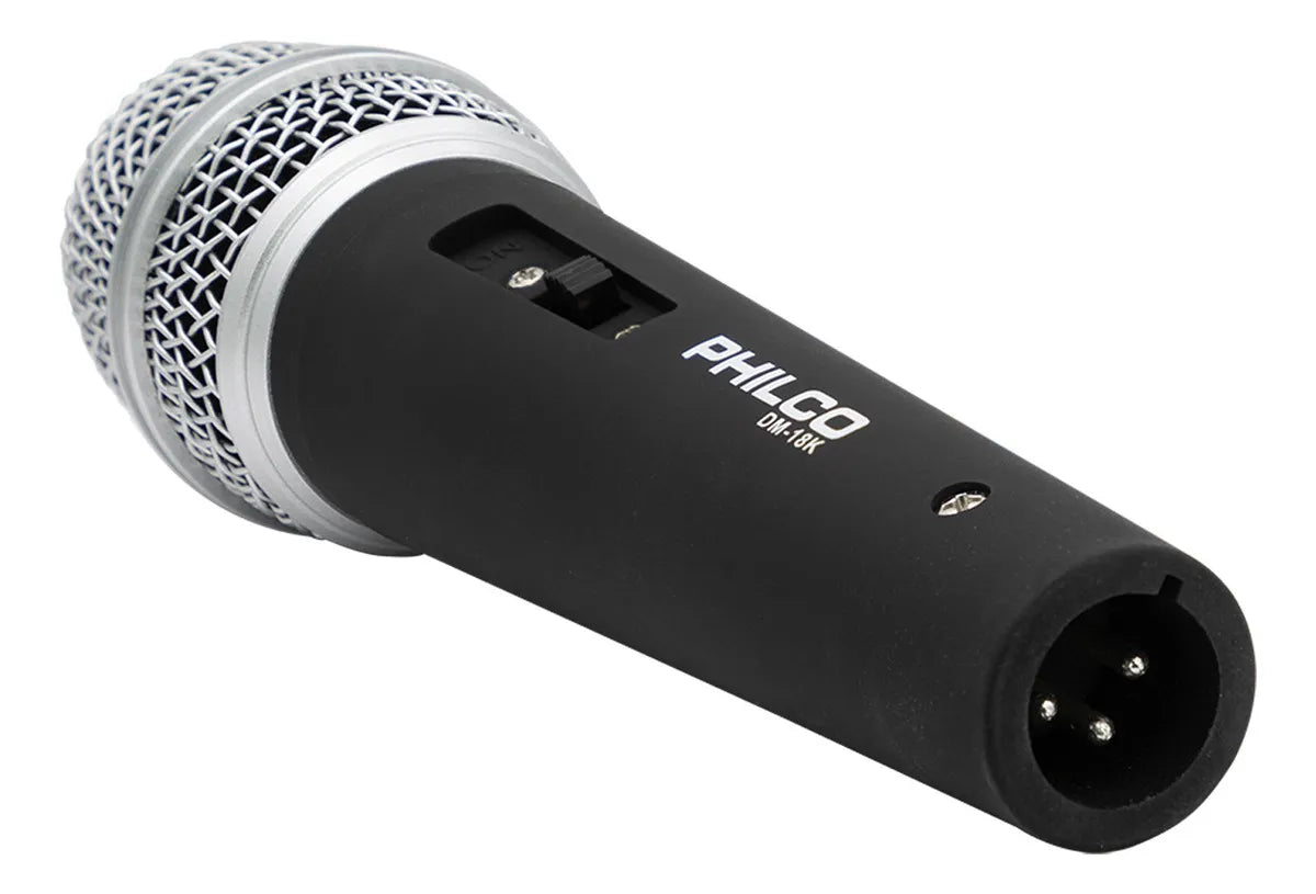 Micrófono Dinámico Philco Con Estuche Dm18k Color Negro Negro