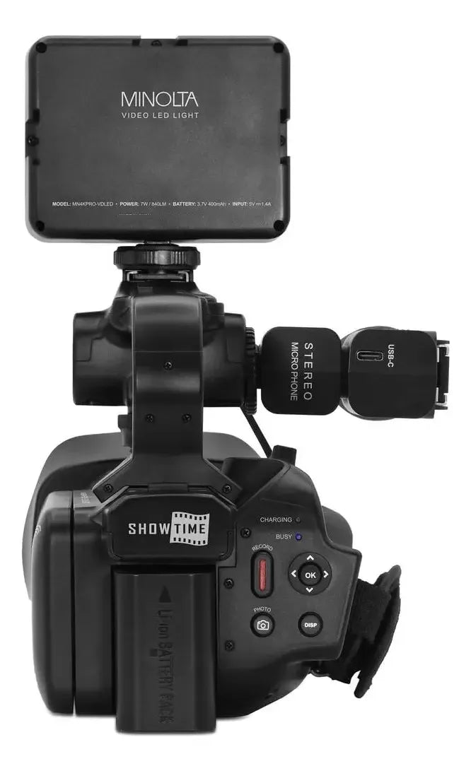 Paquete Videocámara Minolta MN4KPRO 4K UHD 60 FPS 64 MP WiFi Kit Profesional