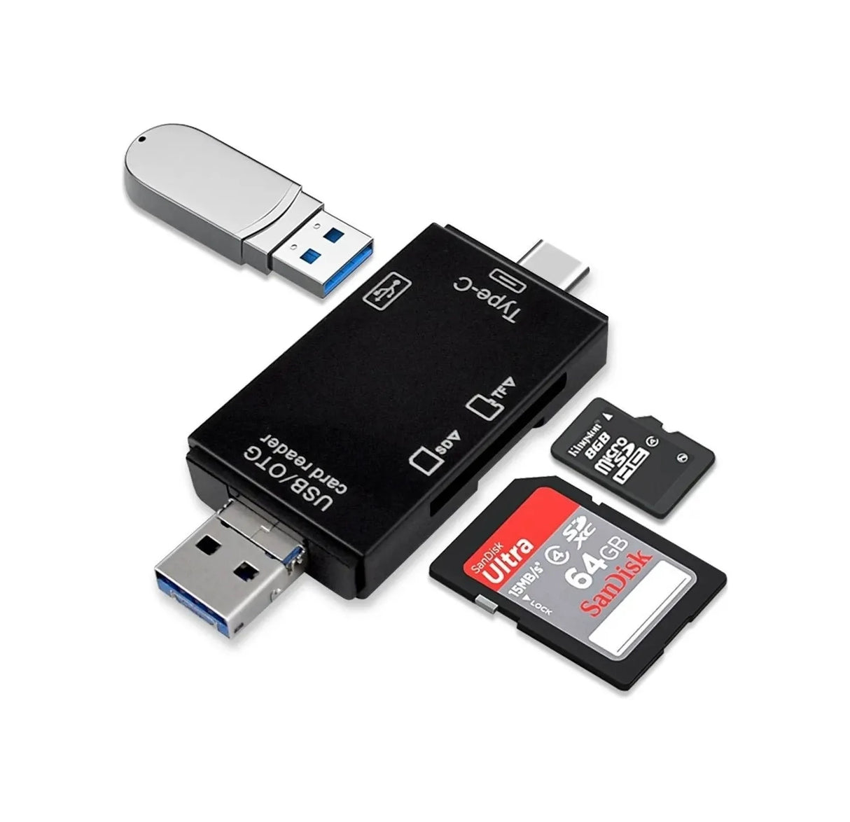 Adaptador 6 En 1 Lector Tarjetas Sd Y Micro Sd, 3.0 Usb