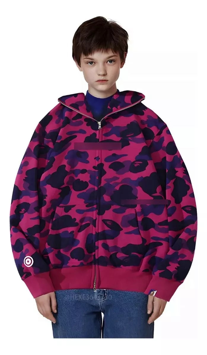 Poleron Hoodie Camuflaje capucha Tiburon