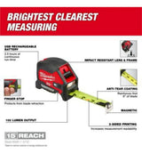 Cinta Métrica Milwaukee 7,6 m Magnética con Luz LED Recargable (NORTEAMERICANA VIENE EN PULGADAS)