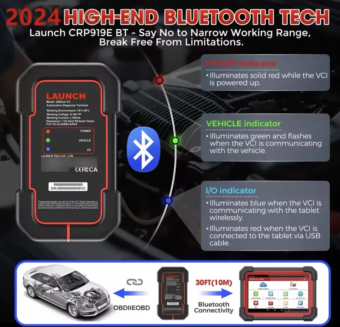 Escáner Automotriz LAUNCH CRP919E BT Profesional Bluetooth | Nuevo