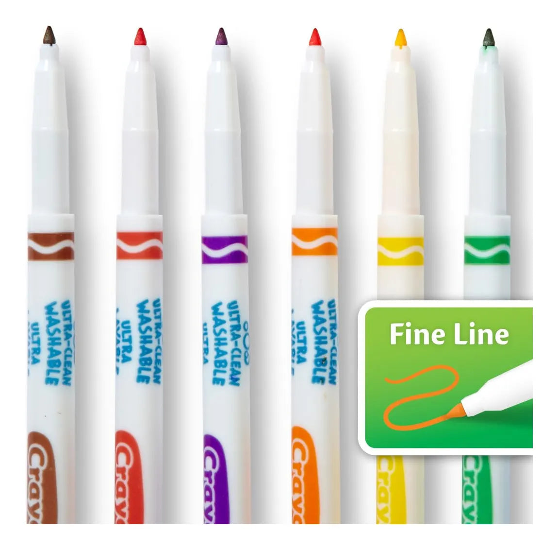 Marcadores De Líneas Finas Lavables Crayola Ultra Clean