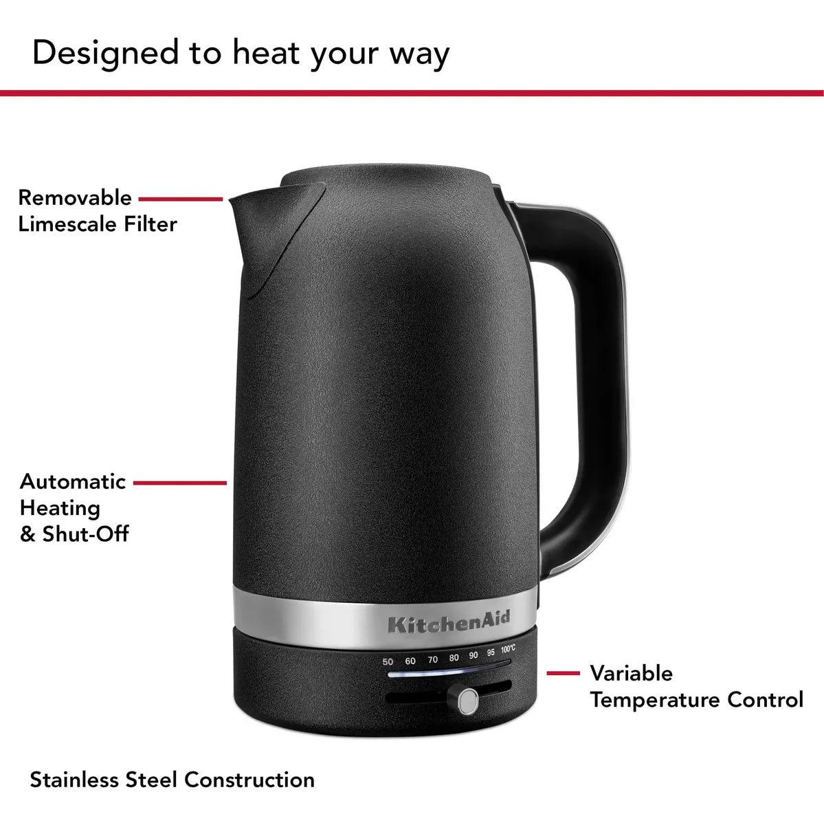 Hervidor Eléctrico Kitchenaid Kek1701 1.7 L Con Temperatura 110V