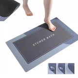 Tapete Alfombrilla De Baño Super Absorbente Color Gris Oscuro Geométrica