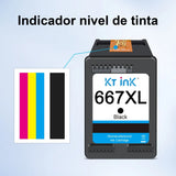 Cartucho De Tinta Compatible Para Hp 667xl Color / Negro
