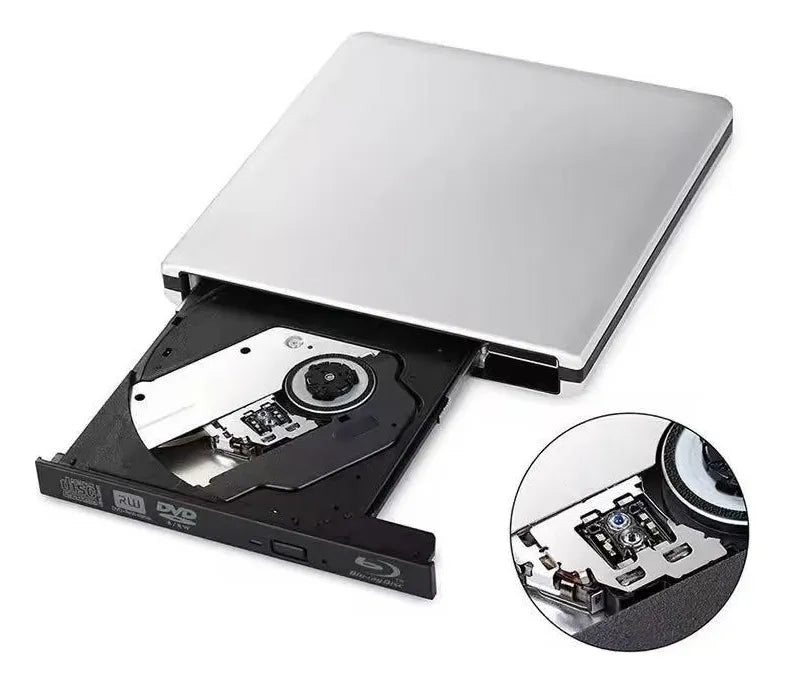 Grabadora Dvd, Lector De Cd Externo Usb 3.0+ Type C Quemado Blanco