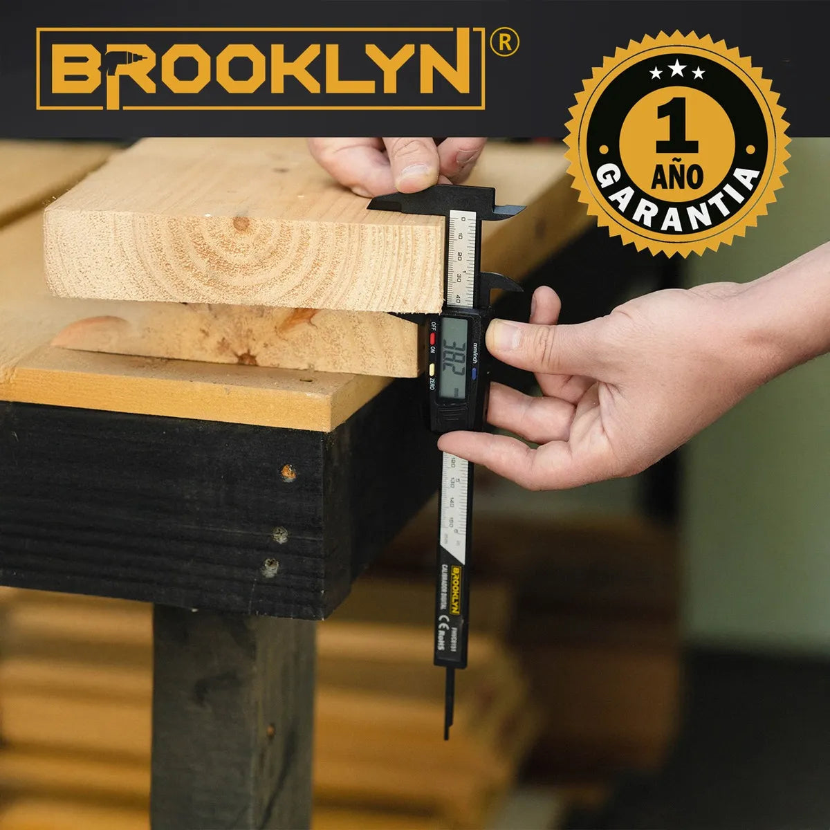 Pie De Metro Regla Digital Profesional Brooklyn 150mm + Caja