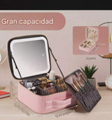 Bolso De Maquillaje Con Luz Led Recargable Rosada
