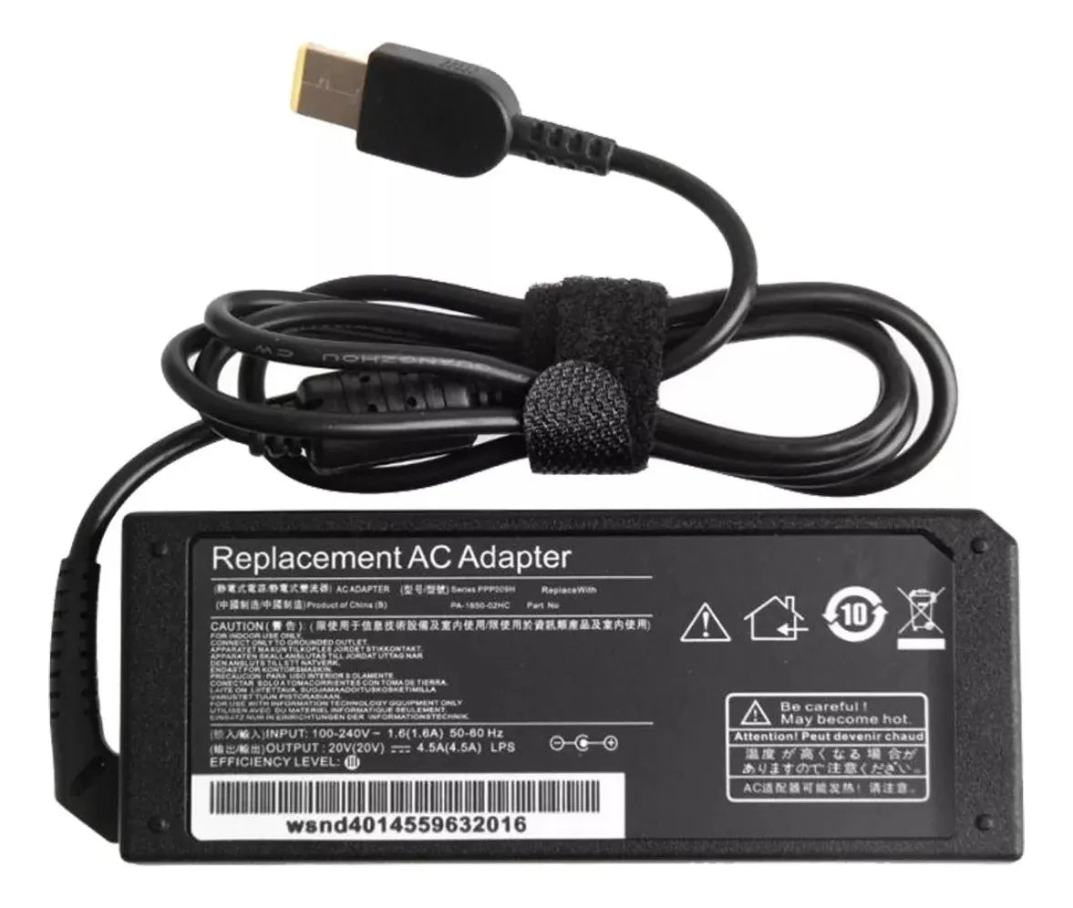 Cargador Compatible Con Lenovo 20v 3.25a 65w Punta Cuadrada Negro