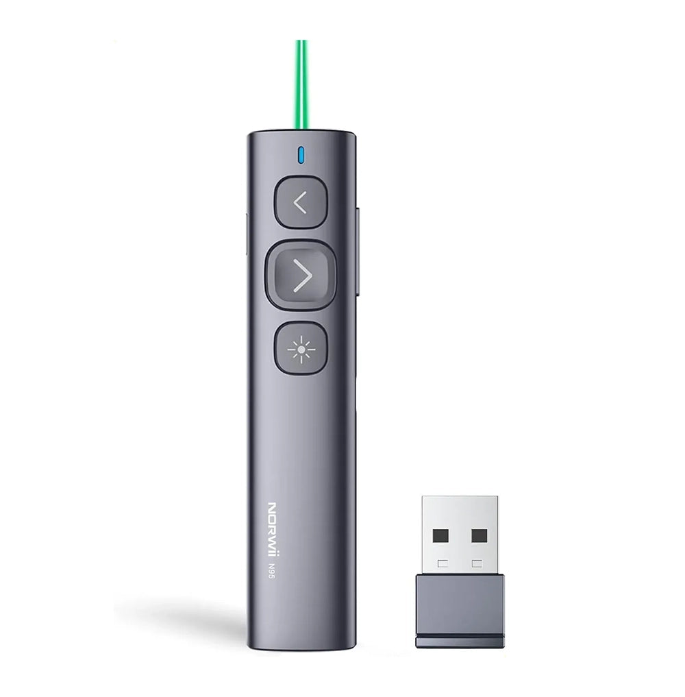 Norwii N95 Presentador Inalámbrico con Láser Verde – 2.4 GHz – 100 m
