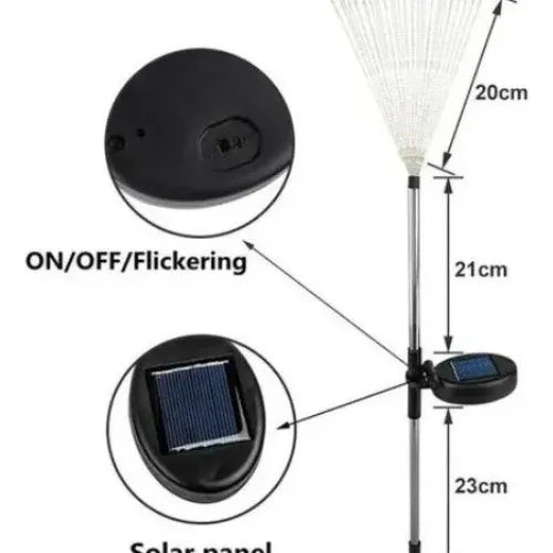Pack X2 Luces Micro Led Fuego Artificial Solares Navidad
