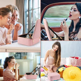 Bolso De Maquillaje Con Luz Led Recargable Rosada