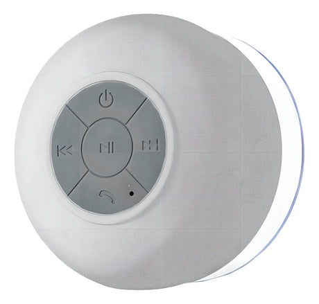 Parlante Bluetooth Portátil para Ducha Recargable Resistente al Agua Blanco