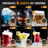 Sumapner Kit Smoker para Whisky y Cócteles – 6 Sabores de Madera + Soplete + 2 Vasos