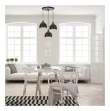 Lámpara Colgante Nórdica Moderna Luz De Techo 3 Cabezas Negro