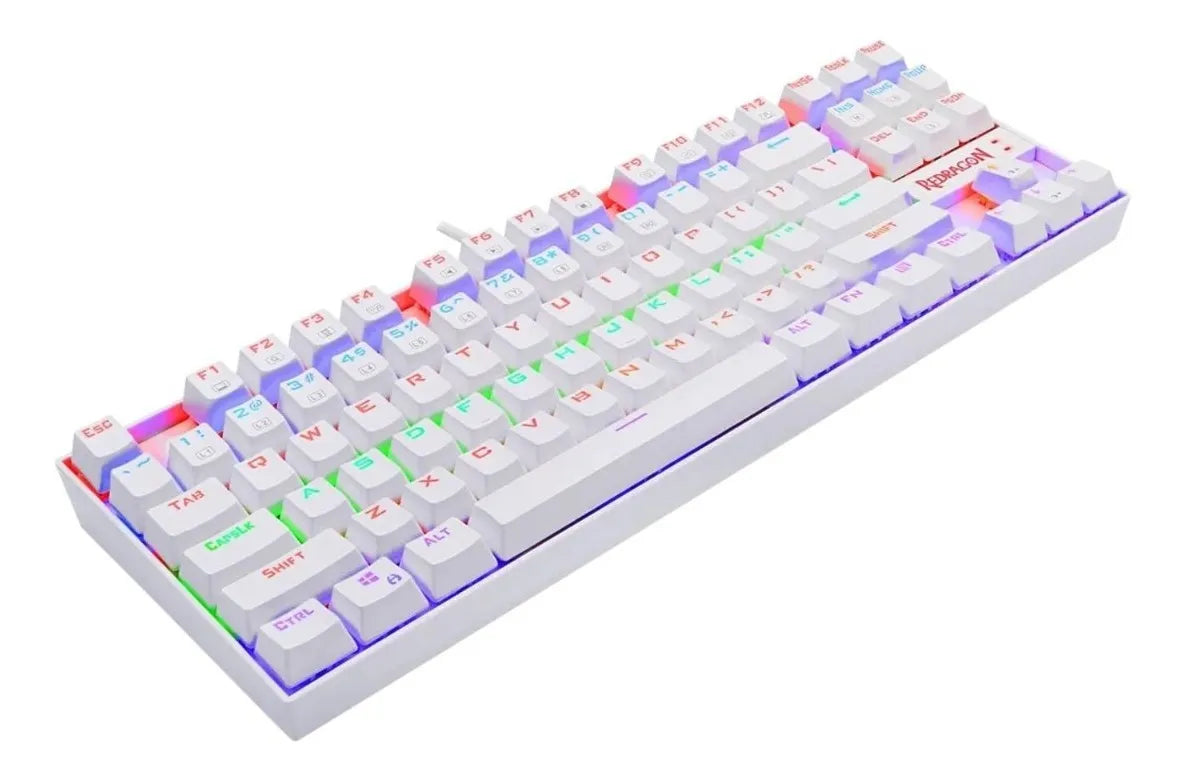 Teclado Gamer Redragon Kumara K552 Rainbow Blanco Red Esp Español Latinoamérica