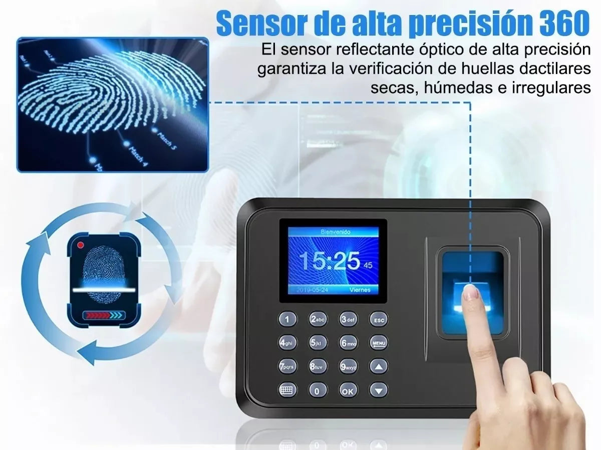 Reloj Checador Huella Digital Biométrico Memoria Internet