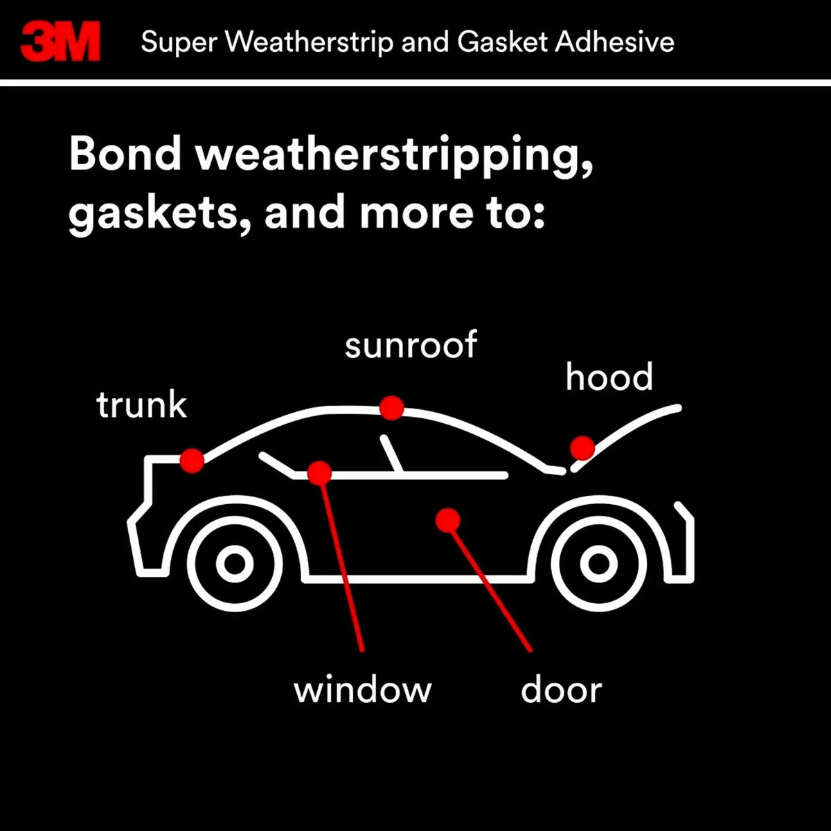 3M Black Super Weatherstrip Adhesive 08008 147,87 ml – Adhesivo para Burletes y Juntas Automotrices