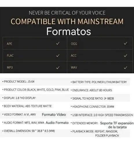 Audio Reproductor Mp3 Mp4 Bluetooth Players Pantalla Tactil