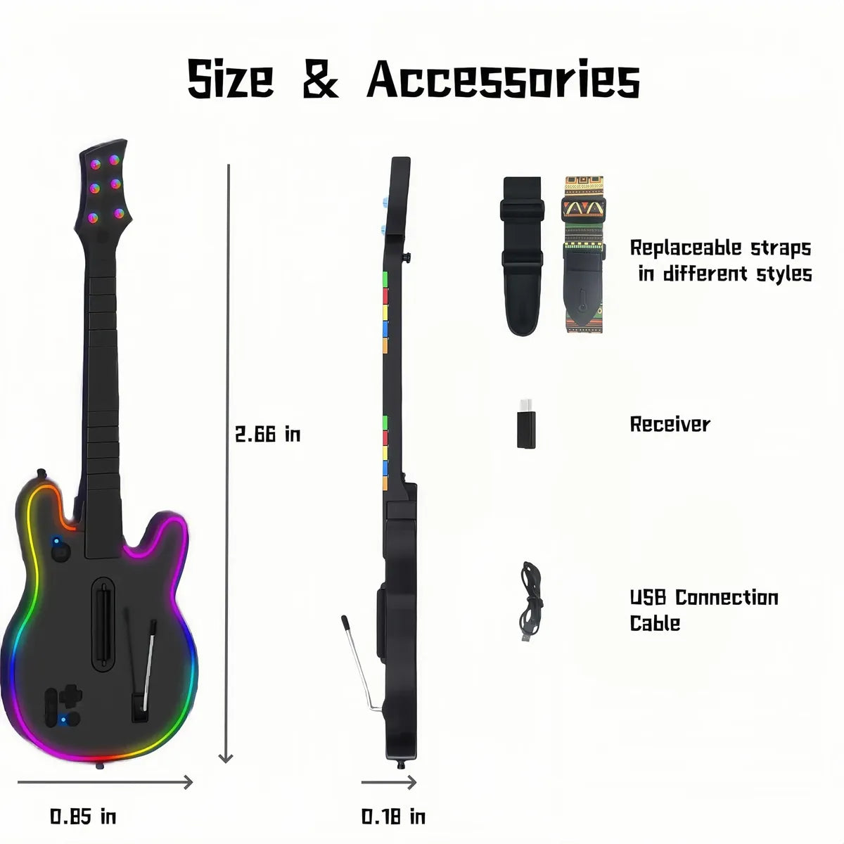 Lyvix Guitarra Inalámbrica Guitar Hero para PS4 PS3 y PC