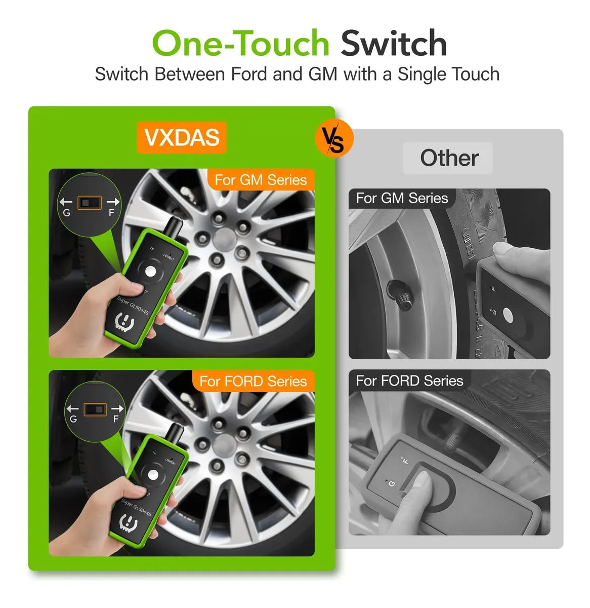 VXDAS GL50448 Herramienta TPMS de Reaprendizaje y Activación de Sensores de Presión de Neumáticos para GM