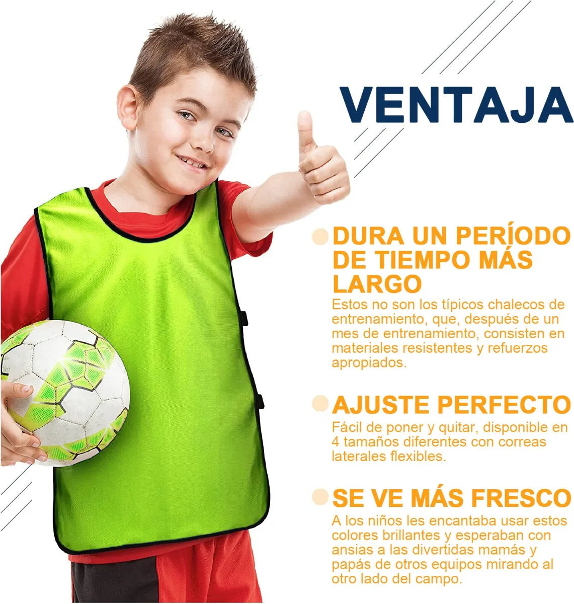 Pack X6 Petos Deportivos Multiusos Chalecos Para Niños