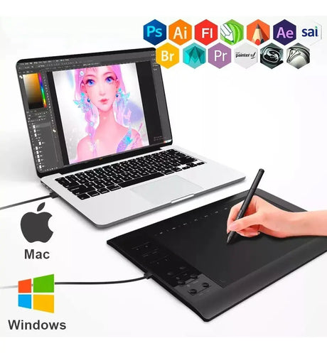 Tableta Grafica Digitalizadora Usb Con Lápiz + Accesorios